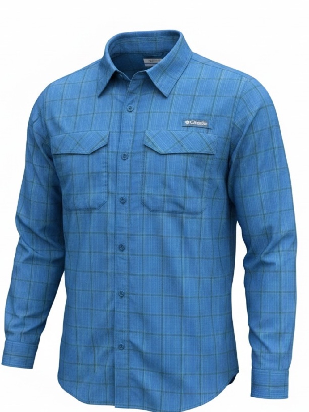 Columbia Omni-Shade Men’s Blue/yellow Plaid Long-Sleeve Outdoor River Shirt XXL